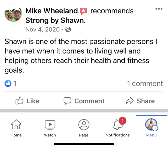 Client testimonial